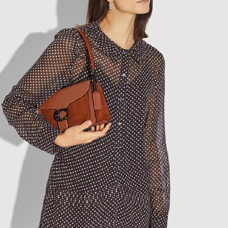 New COACH Cow Leather God Of Wine Bag, Shoulder Bag, Portable Crossbody Bag Women's Orange 79334-V5L4A