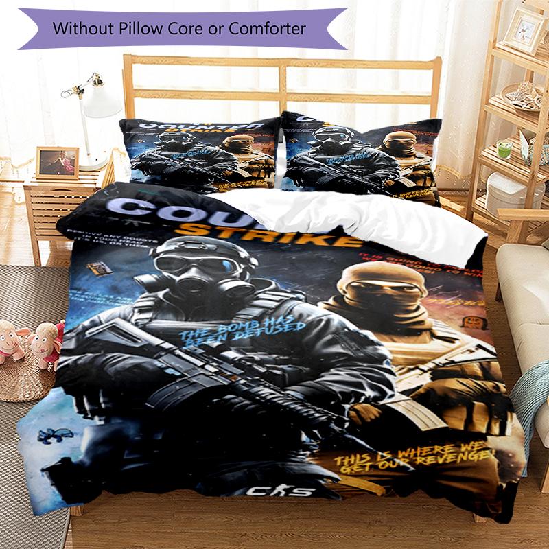 3pcs CS2 Bedding Set Duvet Cover Closure Includes 1 Duvet Cover & 2 Pillowcases, Soft and Comfortable for All Seasons.
