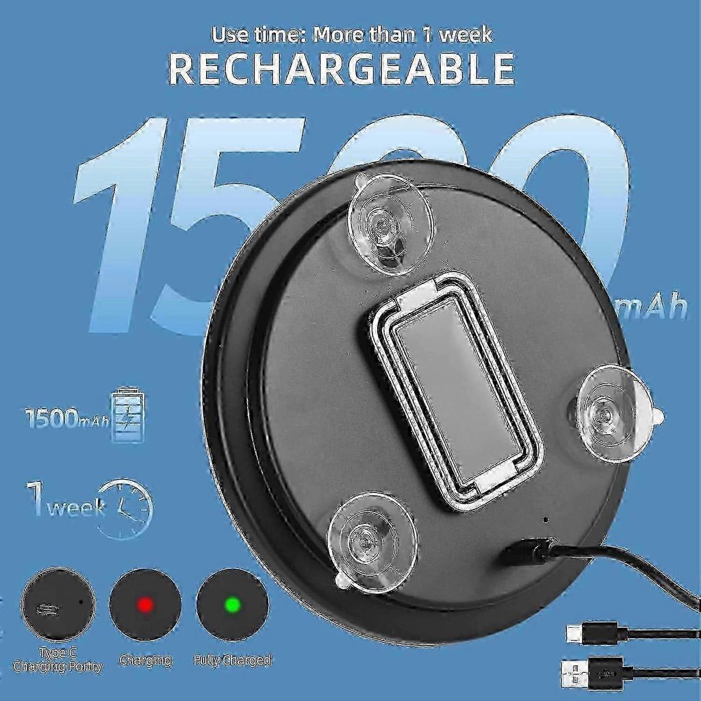 30x Magnifying Mirror With Light, 15cm 3 Color Modes Dimming, With 3 Suction Cups And 360 Table Stand