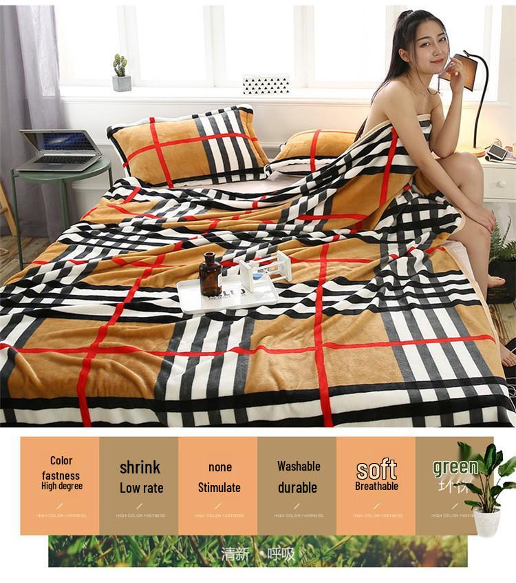 Doppelseitige Flanell- und Milchveloursdecke für Büro-, Wohnheim- und Heimgebrauch - Geeignet für alle Jahreszeiten