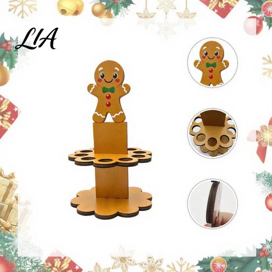 Wooden Money Gift Display Christmas Holder Ornaments with 10 Holes, Snowman Santa Claus Tree Cute Holiday Character Decor Cash Holder, Rack