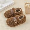 Girls' cotton shoes, new winter children's shoes, princess loafers, soft-soled, double-layer cotton, plush baby shoes