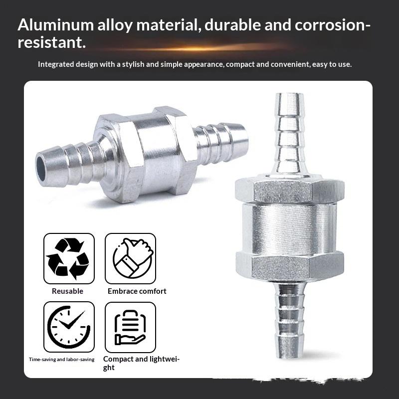One-Way Non-Return Check Valve Aluminium Fuel Water Gas Air Vacuum Petrol Diesel 4 Size Valves 6/8/10/12Mm For Marine Automotive