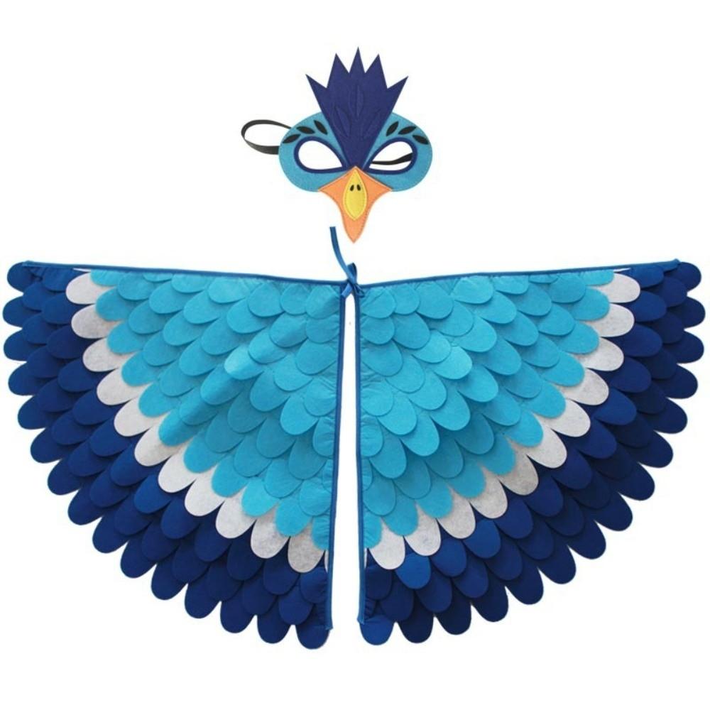 Bird Wings Halloween Cloak with Mask Felt Cloth Cape Mask Set  Stage Performance