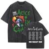 Washed Vintage Rock Band Alice In Chains Face Lift Tour 1991 T-shirt Men Women Punk Casual Oversized Short Sleeve T Shirts Tops