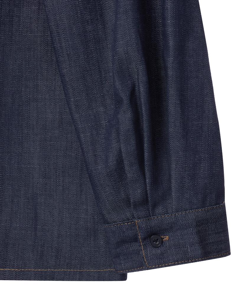 Lapper [Set][Summer][Non-Fade] Denim Work Shirt Long Sleeve Set-Up Ver.1 - Deep Blue