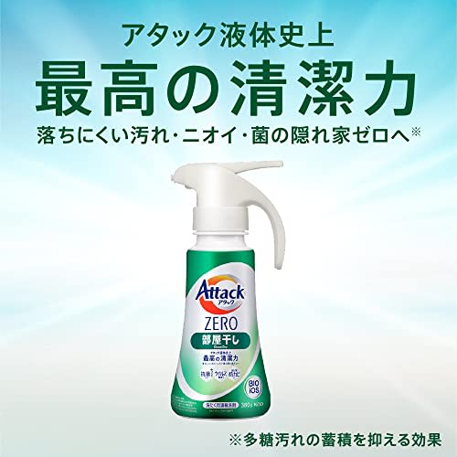 Attack Zero Laundry Detergent, Liquid, Eliminates Odor from Room Drying, Room Drying, Refill, 850g