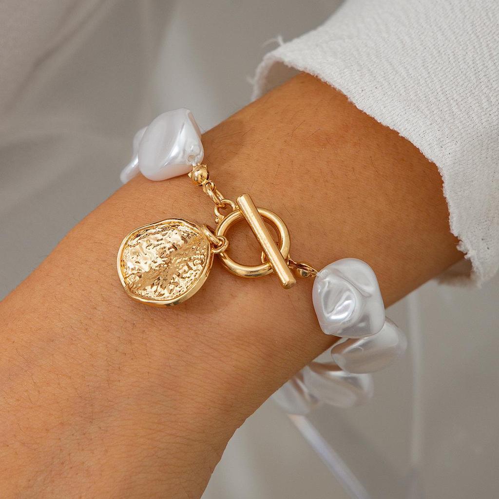 

Ожерелье из европейского и американского жемчуга неправильной формы: Роскошный металлический набор цепочек для ключиц