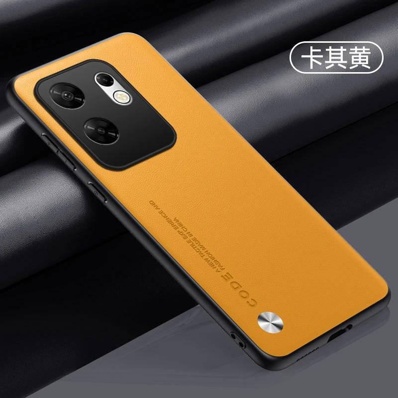 For Infinix Zero 30 4G Plain PU Leather Phone Case For Infinix Zero 40 5G Matte Cover Silicone Shockproof Soft Edge Back Cover