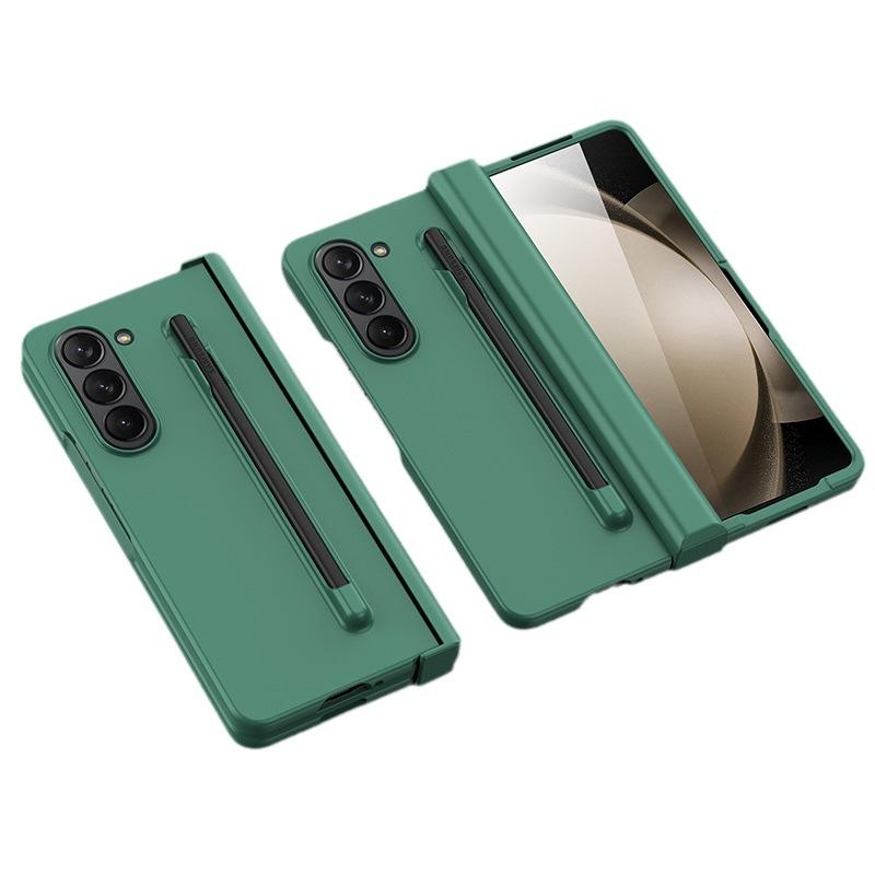 Simple business case and film integrated pen slot stylus suitable for Samsung zfold5 folding mobile phone case anti-drop protective case