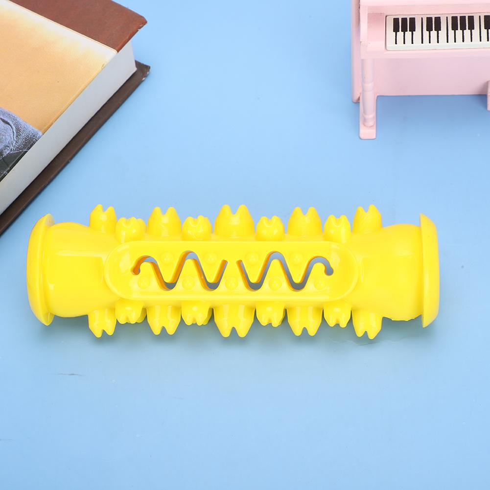Pet Dog TPR Safety Molar Cleaning Tooth Rod Puzzle Training Playing Biting Toothbrush Toyyellow