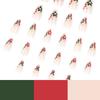 Wear nail piece red and green flower Christmas manicure Wear nail medium and long press on nails
