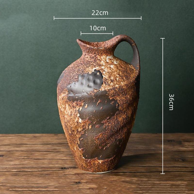 Ceramic Vase Coarse Earthenware Pot Flower Vase Flower Arrangement Accessories Ceramic Handicrafts Home Decoration Flowerpot