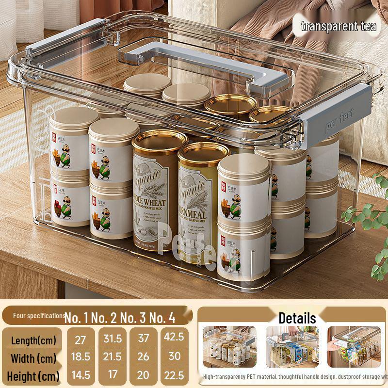 Scatola portaoggetti trasparente grande portatile per vestiti, giocattoli e snack - Organizer in plastica resistente