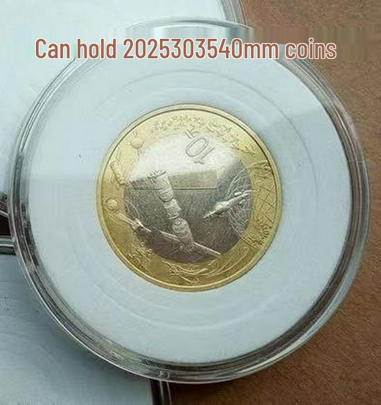 Fully Transparent 35mm Round PS Plastic Coin Storage Box with Lid