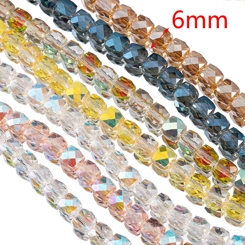 75-120pcs Glass Square Bead Crystal Rondelle Austria Faceted Loose Spacer Round Beads for Jewelry Making DIY Necklaces Bracelet