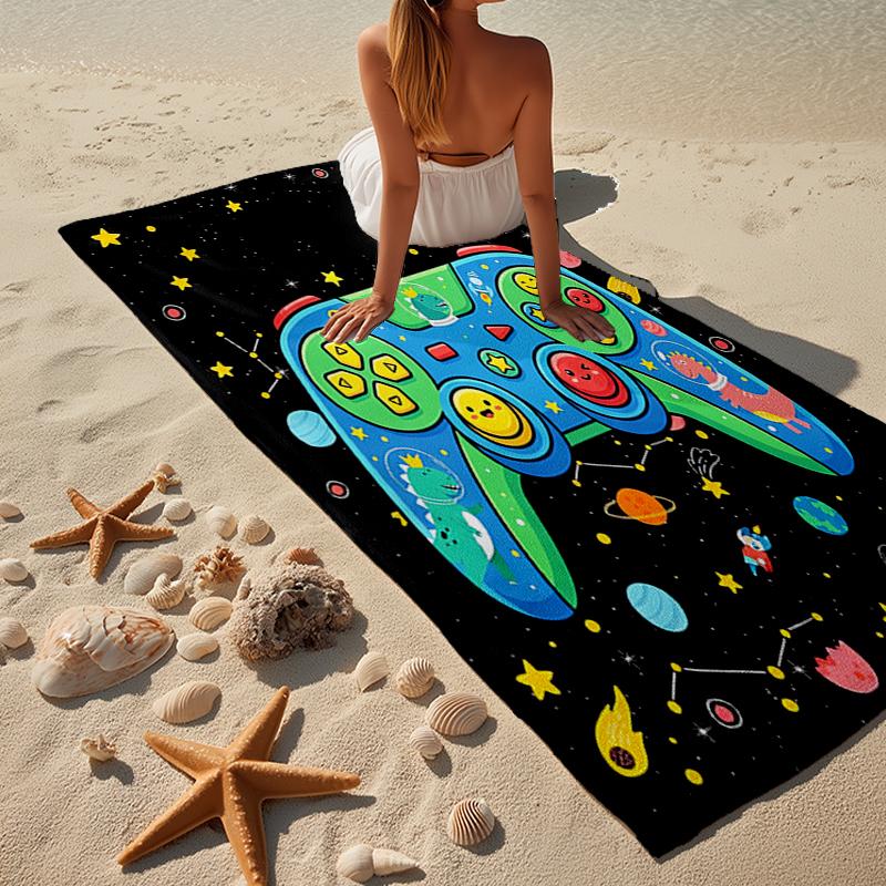 Buntes Gaming-Abenteuer Strandtuch, Superweiche Mikrofaser, Geschenk für Sie/Ihn, Geburtstag, für Pool, Strand, Reisen, Heimdekoration Fan-Geschenke