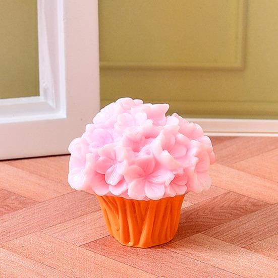 Mini Resin Artificial Flower Miniature Dollhouse Flower Accessories Tiny Potted Plants Ornament for Micro Landscape Doll House Fairy Garden