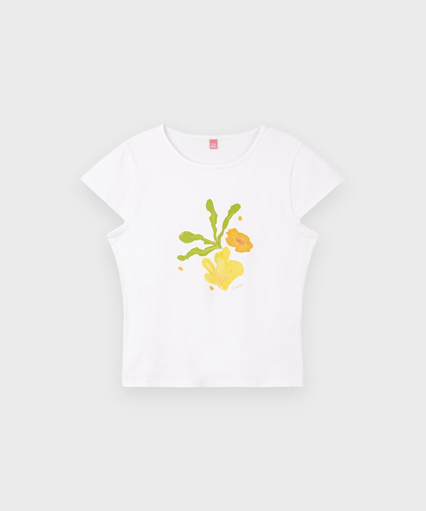 SINOON Sn Yellow Blossom T-Shirt (White)