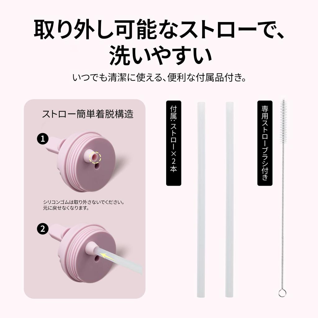 BOTTLE BOTTLE 1 Liter Vacuum Insulated Stainless Steel Water Bottle with Wide Sports Bottle for and Light Pink Straw, Handle, Leak-Proof, Mouth,