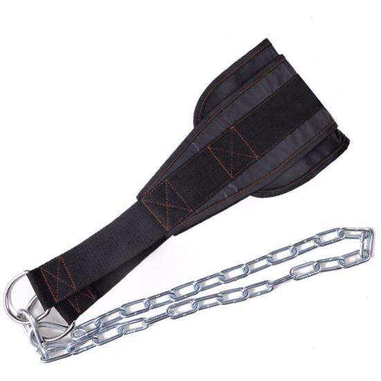 Weight Training Belt Chain Adjustable Gym Fitness Workout Waist Pull Up Strap