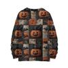 Ladies' Fashionable Casual Long Sleeved Christmas Printed Round Neck Knitted Yarn
