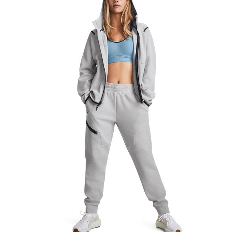 Under Armour Unstoppable Solid Fleece Training Jogger Pants Women bottoms Gray 1379846-011