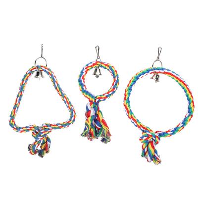 3 stuks set Katoen Touw Vogel Schommel Speelgoed Papegaai Twee Stijlen Kooi Zitstok Standaard Hangende Schommels Speelgoed