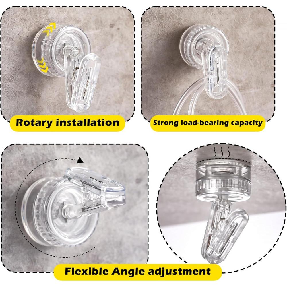Reusable Vacuum Suction Cup Clips Heavy Duty Wall Hooks Towel Glove Storage Holder