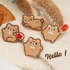 Cartoon Bear Down Jacket Fabric Patch Self Adhesive Badge Sticker  Clothing Accessories