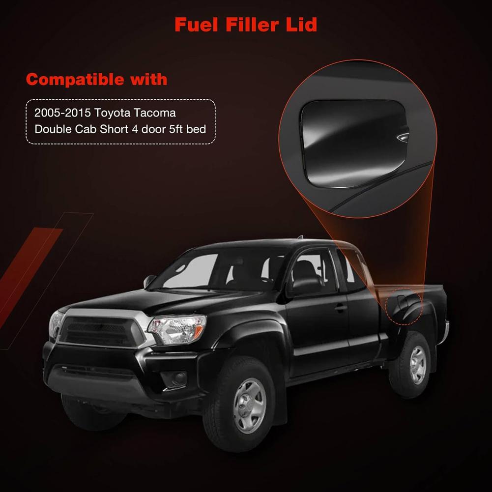 Fuel Filler Lid Replace 77305-04904 Fuel Gas Tank Door Cover Cap for Toyota Tacoma 2005-2015 Double Cab Short 5 Foot Bed