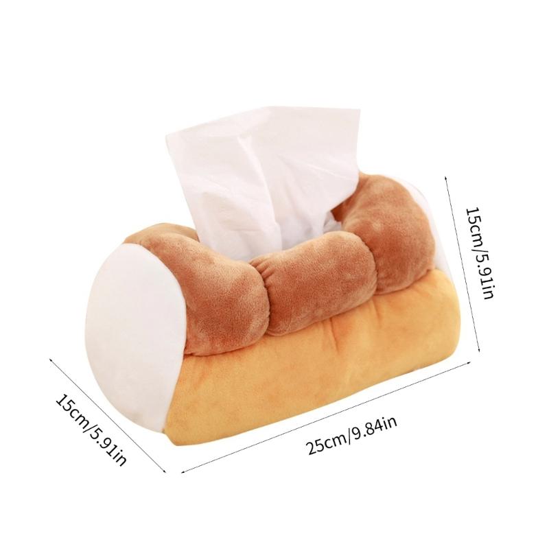 Funny Bread Shaped Tissue Storage Holder Soft Cotton Storage Box for Home Decor