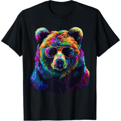Grizzly Bear Lovers Design Pop Art Funny Grizzly Bear T-Shirt