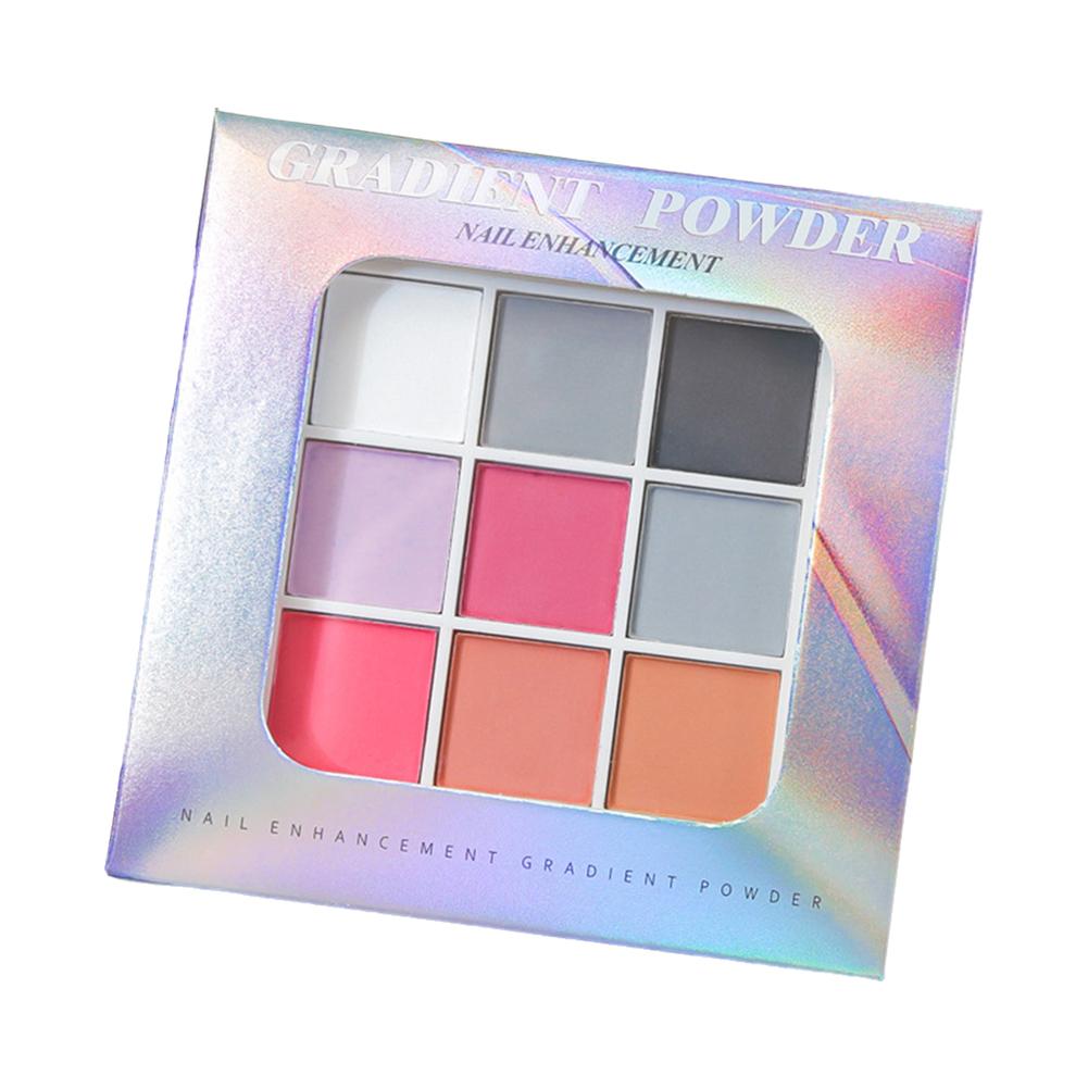 9Colors Solid Patting Nail Powders UV Polish Decoration Powder Gradient Matte Fine Pat Pat Mani R6J9