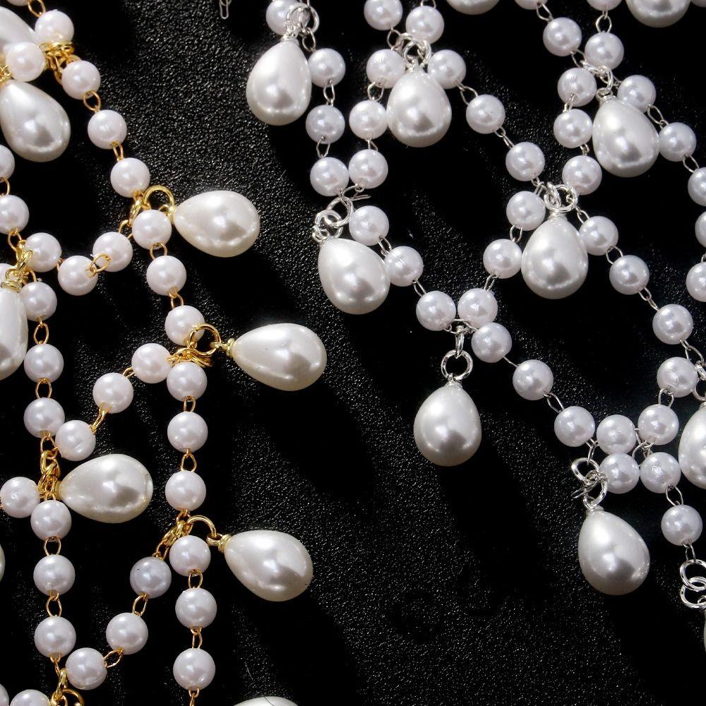 Net Shape Pearl Princess Hair Band Rhinestone Bride Tiaras Exquisite Grid Hair Band Wedding