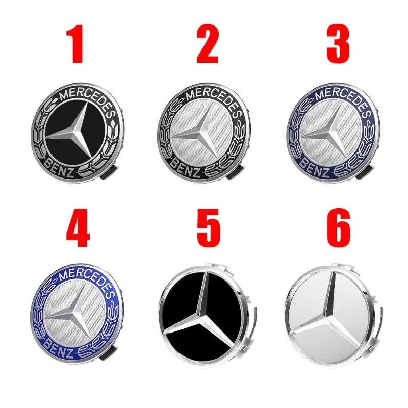 4 Stück/Los 75mm Radnabenkappe Emblem Abzeichen für Mercedes Benz C180 C200 E200 E260 E300 ML350 A1714000025 W230 W210 W211 W221 W219