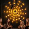 Realistic Spider Web for Home 47" Halloween Light Up with LED Lights, Giant Festive Holiday Atmosphere Supplies Cobweb Decoration Remote Control