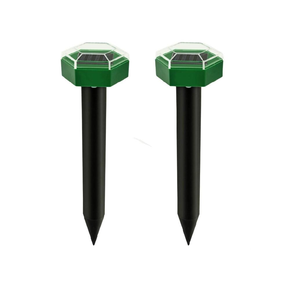 Répulsif anti-taupes hexagonal solaire ultrasonique d'extérieur à insérer dans la pelouse (vert)