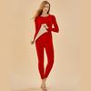 Couples' Bright Red Benmingnian Thermal Underwear Set for Autumn
