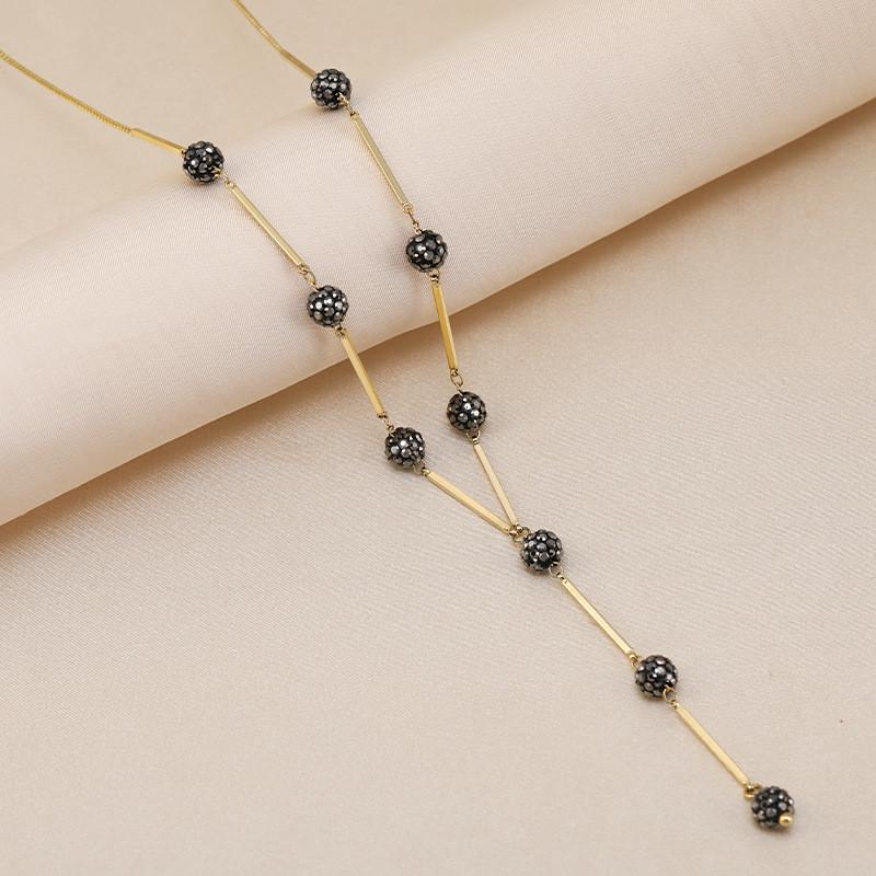 

Elegant Korean Style Y Letter Necklace For Women With Sparkling Diamond Accents