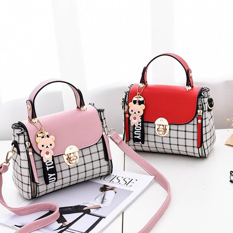 Bag Women's New Korean Version Beautiful Small Square Bag Striped Messenger Bag Casual Shoulder Messenger Mini Bag