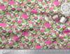 Soimoi Japan Crepe Satin Fabric Camouflage Texture & Flamingo Bird Printed Craft Fabric by the Metre 42 Inch