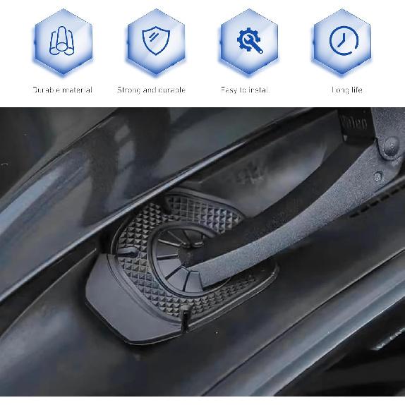 WZP 2PCS Car Wiper Arm Hole Protection Pad, Silicone Wiper Hole Protective Cover, Anti-Leaf Dust-Proof Front Windshield Wipers Pivot Protective