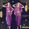 Wemitas Halloween Cosplay Belly Dance Costume Set, Aladdin and Jasmine Costume (Purple)
