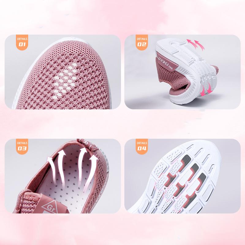 2024 Pantofi ocazional pentru femei Tendință la modă Pantofi de alergare cu șireturi Pantofi de alergare ușoare zburătoare tricotate