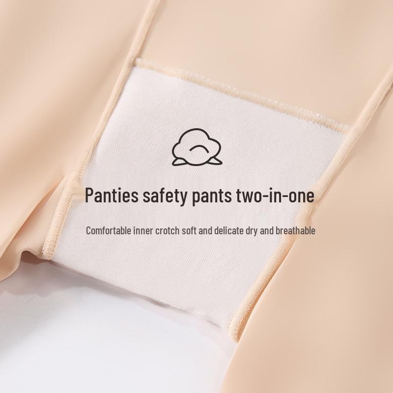 Summer Ice Silk Safety Leggings: Lightweight, Gusseted, No Underwear Needed, Stretchy & Anti-Exposure