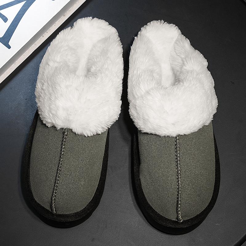 Moda Inverno Leggere Tinta Unita Antiscivolo Resistenti all'Usura Velluto Calde Pantofole Casual Mezzo Supporto Cotone Pantofole 36-43