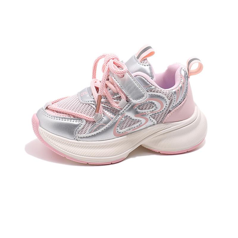 Koreanische Version modischer Mädchen-Sportschuhe Plateau und leichtgewichtige Laufschuhe für mittelalte und ältere Kinder 2025 Frühling und Herbst neu b