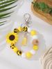 Sunflower Silicone Beaded Keychain Bracelet Bag Pendant