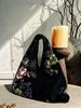 Fashion Velvet sequin embroidered handmade bag Velvet Crossbody Bag Women Design Sense Atmosphere Match Handbag Tote Bag